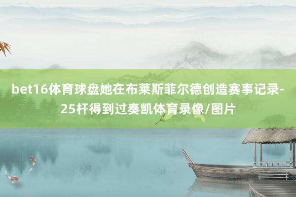bet16体育球盘她在布莱斯菲尔德创造赛事记录-25杆得到过奏凯体育录像/图片